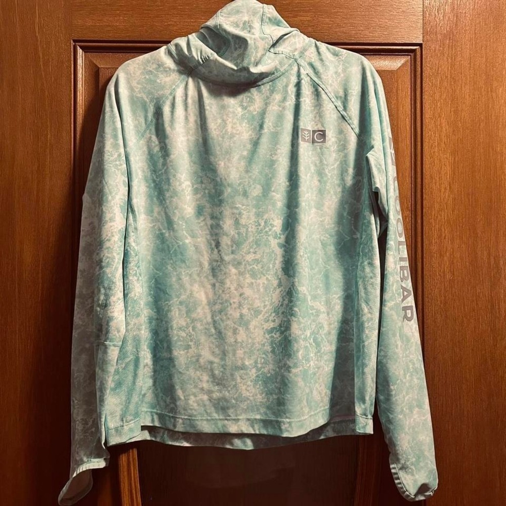 Women's Coolibar spf50+ outdoor shirts long sleeve large green/white